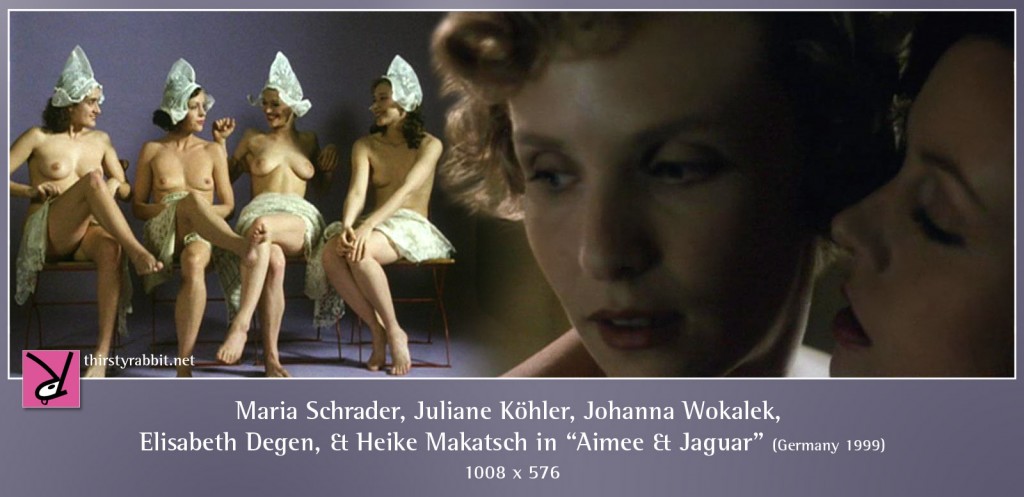Maria Schrader, Juliane Köhler, Johanna Wokalek, Elisabeth Degen, and Heike Makatsch nude in Aimee & Jaguar
