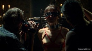 Gene Bervoets and Veerle Dobbelaere in "SM-Rechter"